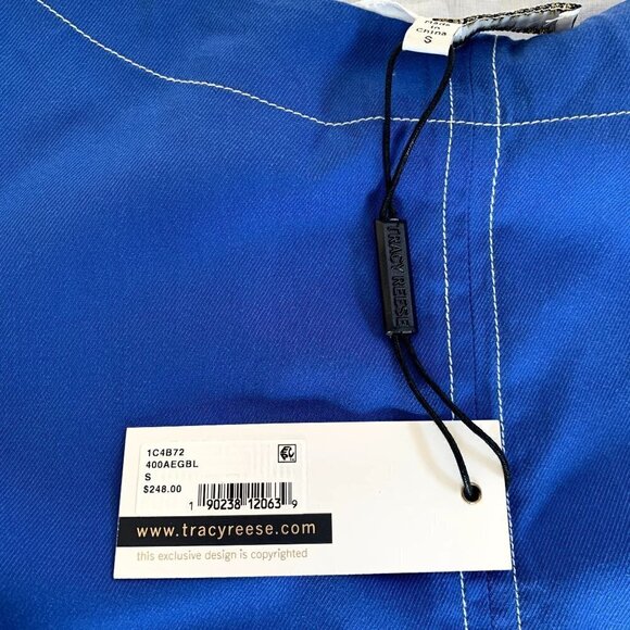 NEW Tracy Reese Split Sleeves Top Blue Nautical Blouse Sz S - Picture 13 of 13